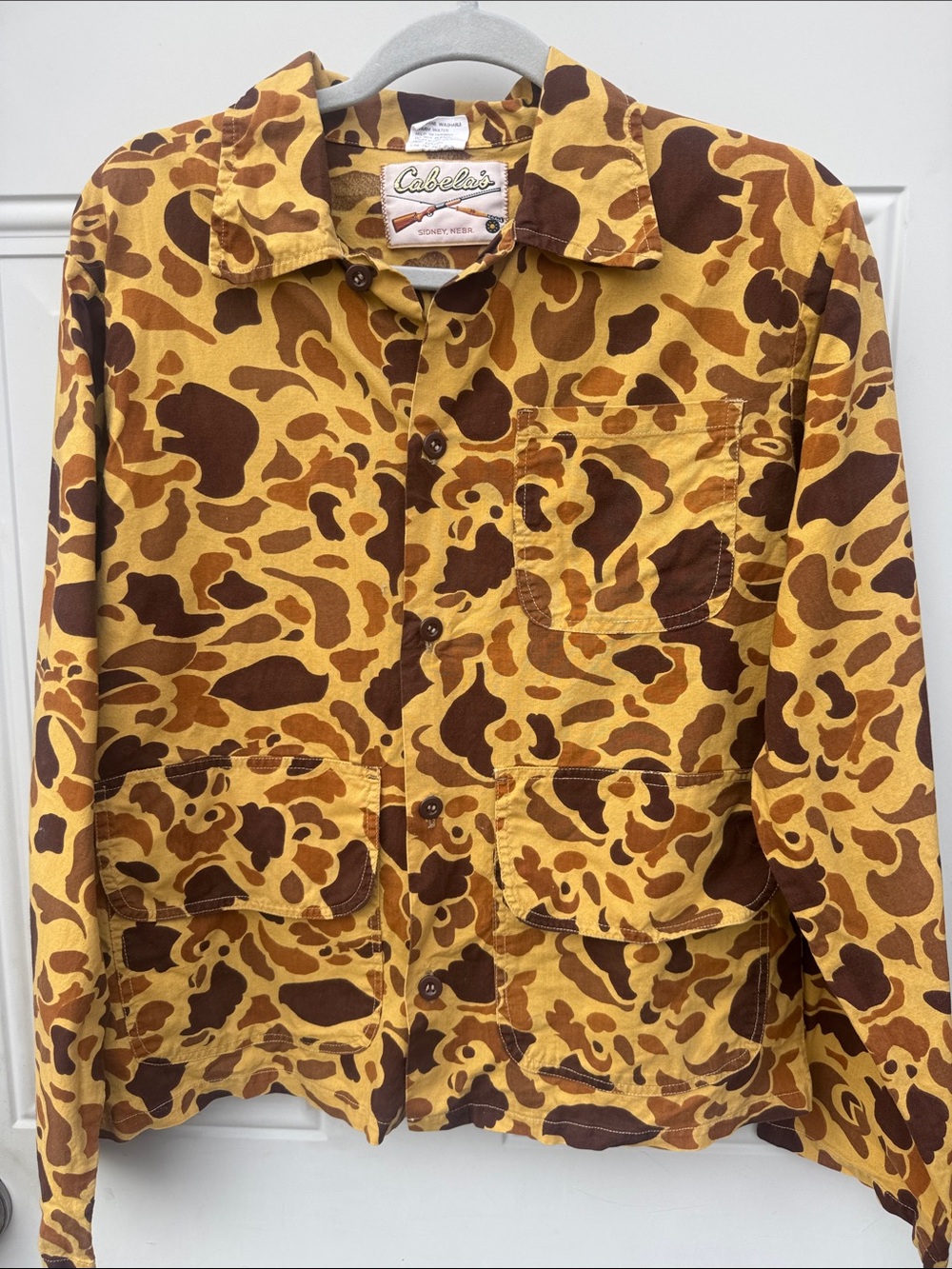 Cabela's Brown and Tan Camouflage Button-Down Casual Shirt